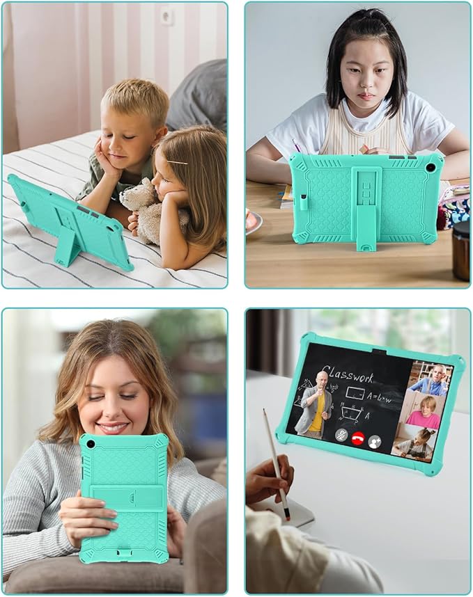 DETUOSI Compatible with Samsung Galaxy Tab A9 Plus Case 11 inch 2023, with Shoulder Strap & Stylus Pen, Soft Silicone Multi-Angle Case for Galaxy Tab A9+ Tablet SM-X210/X216/X218, Mint Green