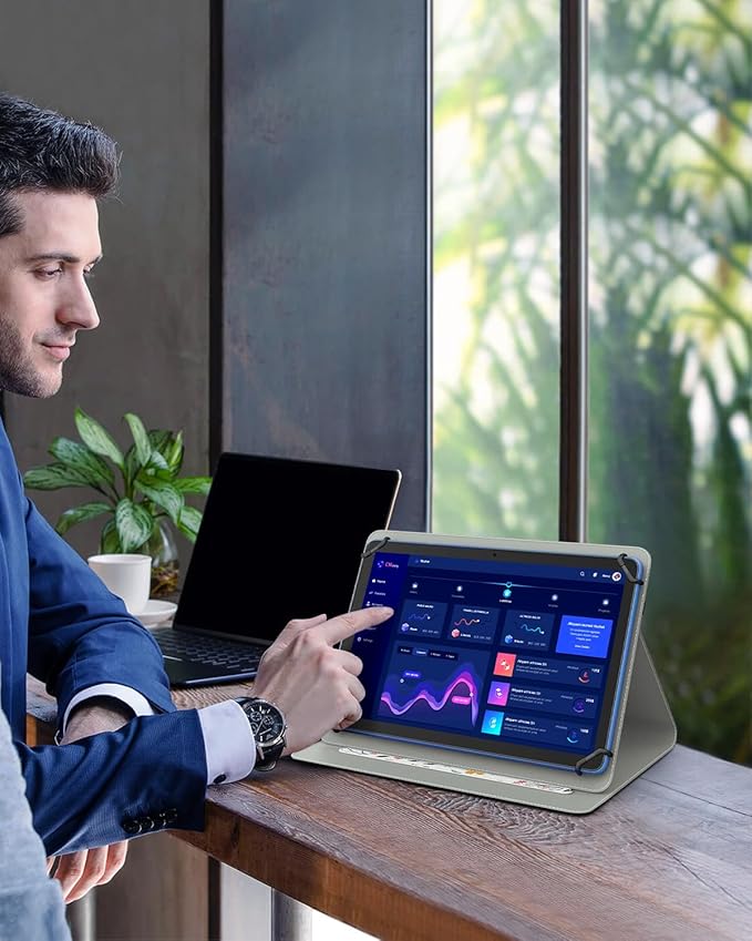 TiMOVO Universal Case for 9-11 Inch Tablet, 360 Degree Rotating Stand Protective Cover with Pen Pocket for 9 10 10.1 Inch Android Touchscreen Tablet, Flowers