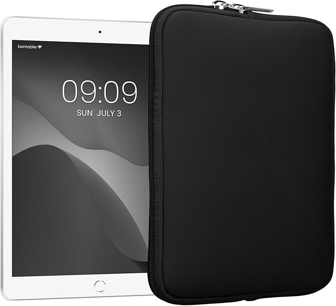 kwmobile Neoprene Pouch Compatible with 8"-8,4" Tablet - Universal Sleeve Case Cover with Zipper for Tablet - Dark Grey