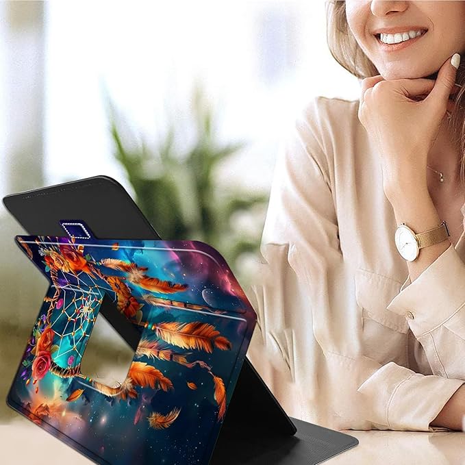 for Lenovo Tab M9 Case,9 inch Tablet Cover, Magnetic Closure Travel Portable Protective Case with 360 Degree Rotating Stand for Lenovo Tab M9 TB-310FU 2023-Glowing Dream Catcher