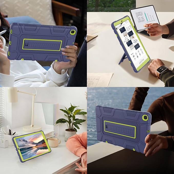 Case for Samsung Galaxy Tab A 10.1 2019, Hybrid Shockproof Rugged Drop Protection Cover with Kickstand for Samsung Galaxy Tab A 10.1 Inch SM-T510 / T515(Navy Blue+Green)