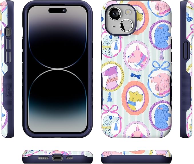 Casely iPhone 14 Case | Chateau Pups | French Dog | Compatible with MagSafe | Bold Protective Design