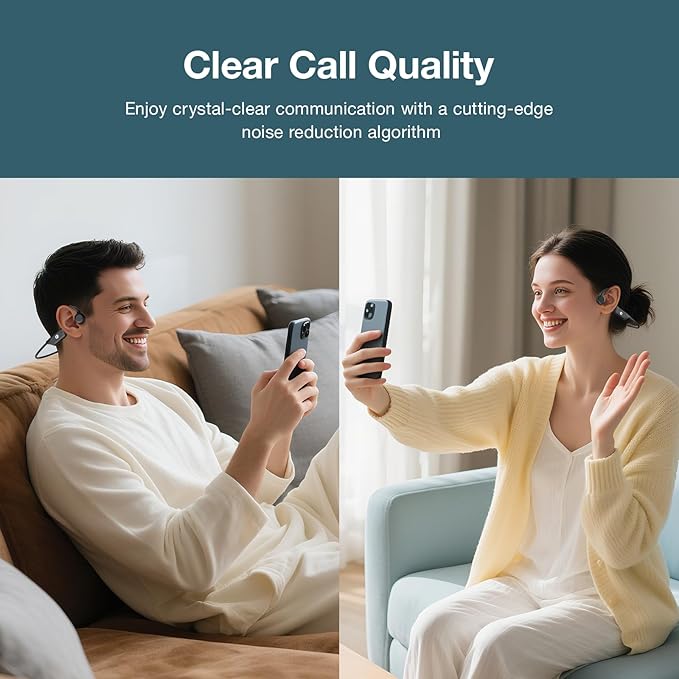 Bone Conduction Headphones, Open Ear Headphones Wireless Bluetooth with Mic, Superior Sound Running Headphones 10H Playtime, Comfortable Fit Waterproof for Music, Workouts, Travel