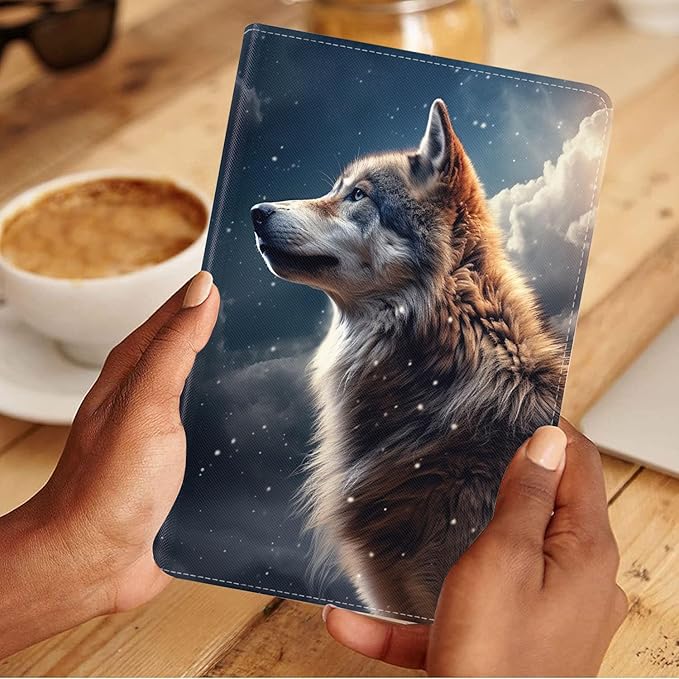 Case for Samsung Galaxy Tab S10 Lite / S10 FE / S9 FE 10.9-Inch / S9 11-Inch, Slim Lightweight PU Leather Stand Cover with Auto Wake/Sleep - Wolf