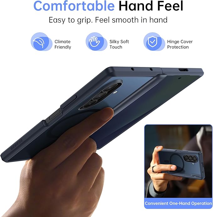 MOBOSI Magnetic for Z Fold 7 Case with Privacy Screen Protector, Compatible with Magsafe, Full-Body Slim Coverage Hinge Protection, Shockproof Phone Cover for Samsung Galaxy Z Fold7, Jet Black