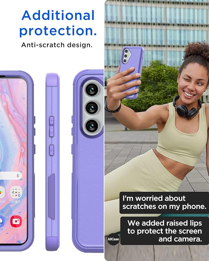 AICase for Samsung Galaxy S25 Plus Case,3-Layer Heavy Duty Pocket-Friendly Rugged Durable Military Grade Protection Shockproof/Drop Proof/Dust Proof Protective Cover for Galaxy S25 Plus 2025_4