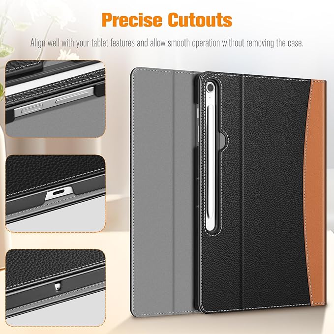 Fintie Case for Samsung Galaxy Tab S10 FE Plus 13.1 Inch 2025 Model (SM-X620/X626) with Built-in S Pen Holder, Multiple Angle Portfolio Business Cover with Pocket Auto Sleep/Wake, Black