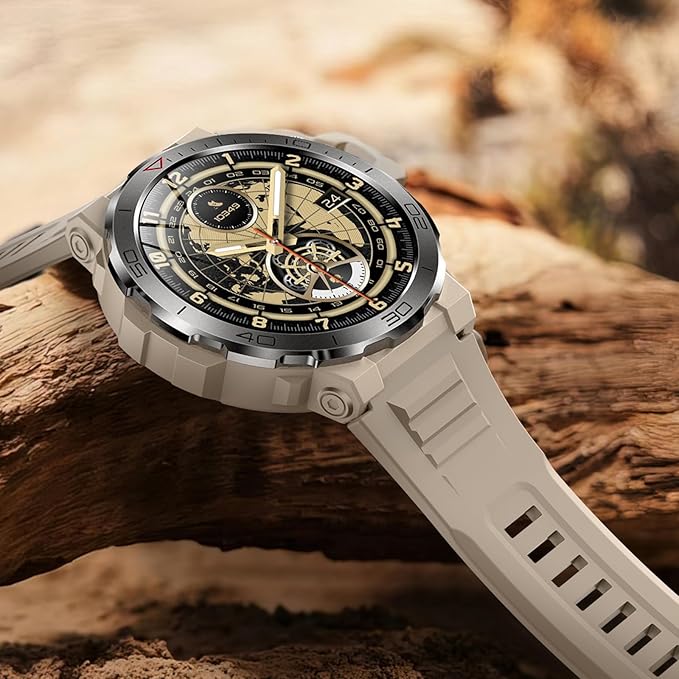 Smart Watch 1.43" AMOLED Display, Bluetooth Calling, IP68 Waterproof, Heart Rate Monitoring, Sleep Monitoring,Multi-Sport Fitness Tracking, Voice Assistant (Yellow)