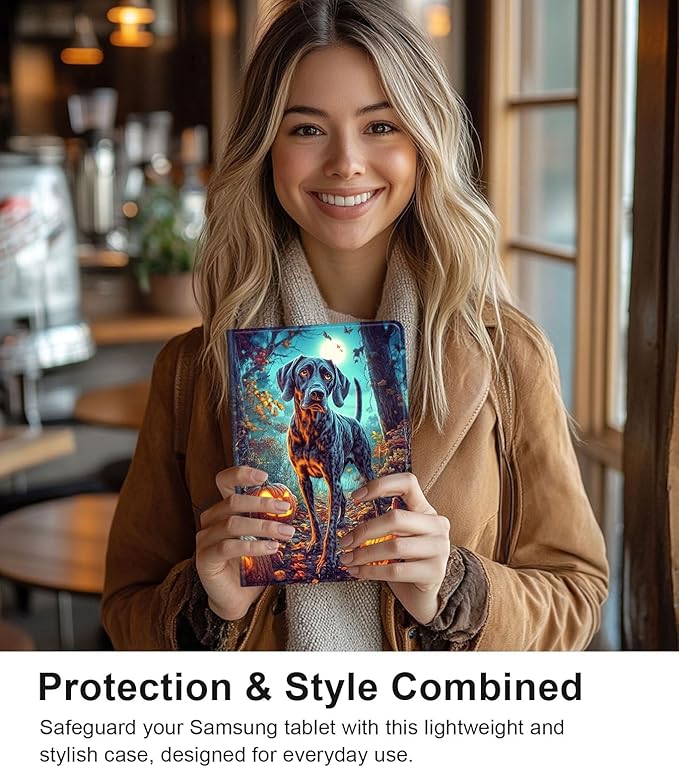 Case for Samsung Galaxy Tab S10 Ultra/Galaxy Tab S9/S8 Ultra 14.6-Inch, Slim PU Leather Stand Cover with Auto Wake/Sleep, Multi-Angle Viewing & Shockproof, Shorthaired Pointer Dog