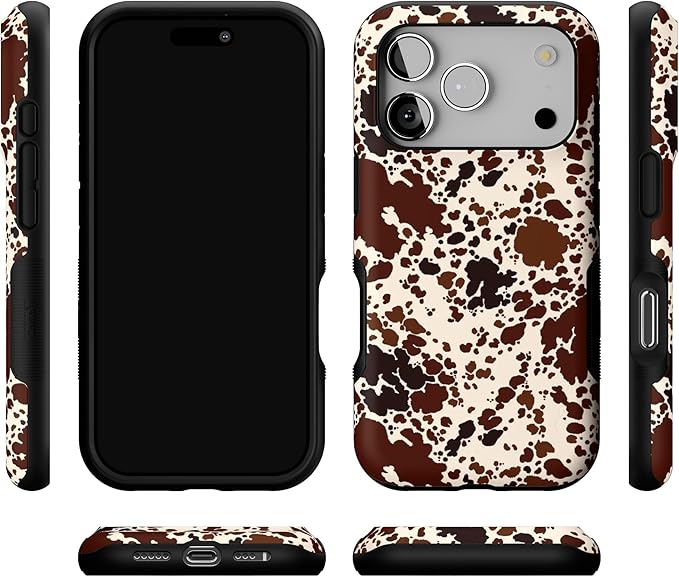 Casely iPhone 17 Pro Case | Cowgirl Envy | Cow Print | Bold Protective Design | Compatible with MagSafe