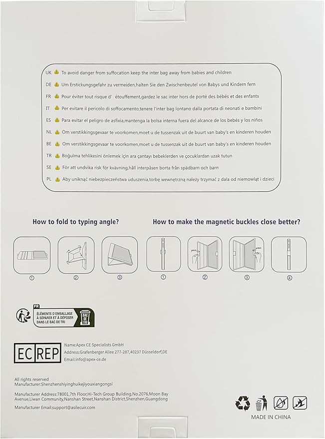 Handmade Case for Samsung Galaxy Tab A9 Plus/A9+ 5G Tablet 11 Inch 2023 SM-X210/SM-X216/SM-X218u with Pocket,Multi Angles,Magnetic Closure,Vegan Leather Folio Cover,Auto Sleep/Wake,Blue