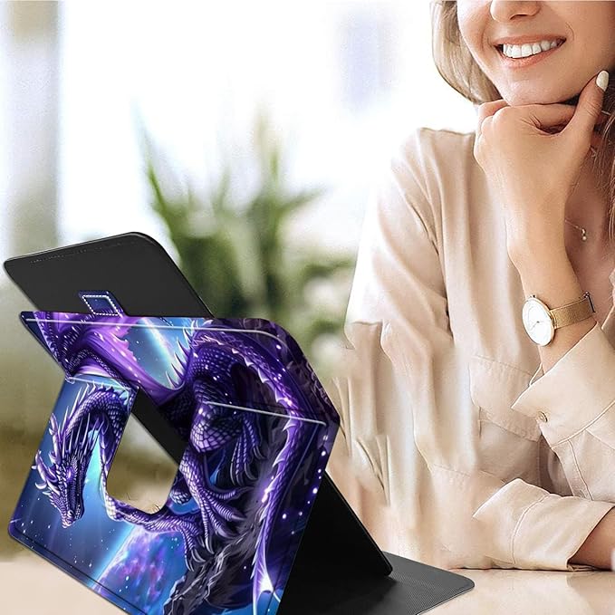 for Lenovo Tab M9 Case,9 inch Tablet Cover, Magnetic Closure Travel Portable Protective Case with 360 Degree Rotating Stand for Lenovo Tab M9 TB-310FU 2023-Purple Dragon