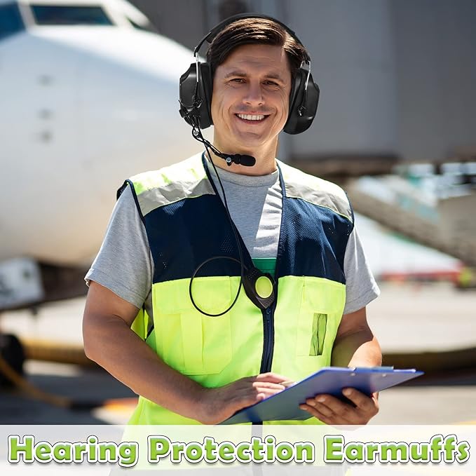 Yunsailing 6 Pcs Ear Protection Noise Reduction Headphones Nrr 28db Safety Hearing Ear Muffs Shooting Gun Range Mowing