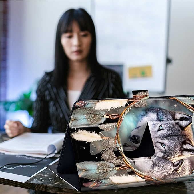 Case for Lenovo Tab P11 Pro Gen 2 11.2" 2022,Mxfdegf 360 Degree Rotating Stand and Magnetic Closure Case for 11.2 inch Lenovo Tab P11 Pro 2nd Generation,Dream Catcher Wolf