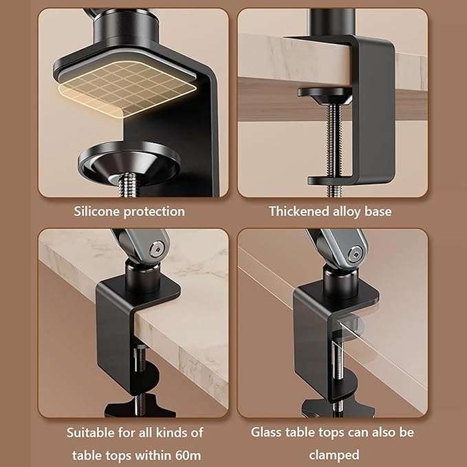 WYYHAA Adjustable Tablet Stand Holder, Multi-Angle Foldable Design Phone Arm Mount, Aluminum Alloy Cantilever Folding Bracket for Desk and Bed, Compatible with iPad, iPhones or Other 4"-12.9" Device