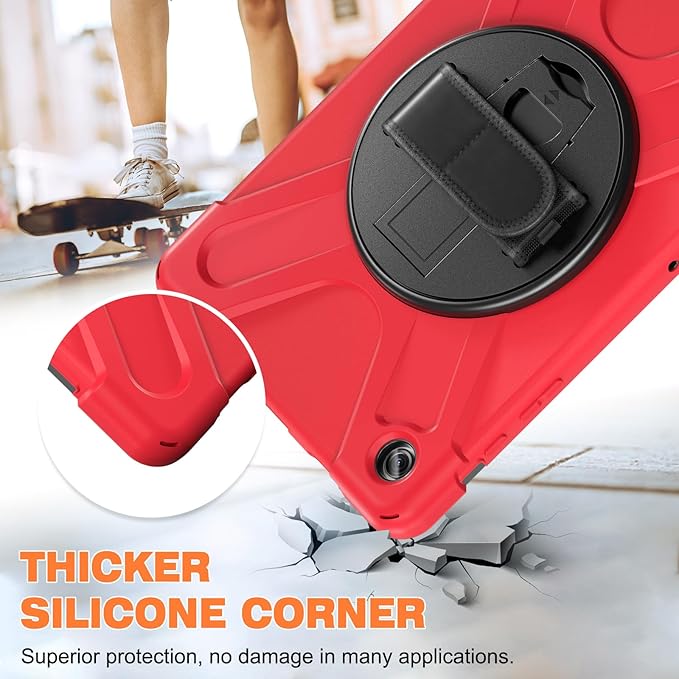 TSQQST for Galaxy Tab A9+ Plus Case 11" 2023 for Kids | Samsung A9 Plus Tablet Case with Screen Protector Stand&Hand Shoulder Strap | Rugged Protective Case for Galaxy Tab A9+ SM-X210/X216/X218-Red