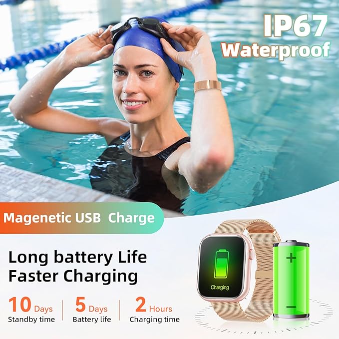 Hwagol Smart Watch (Answer/Make Call) 1.85inch Fitness Tracker, DIY Dials/Pedometer/Calories/Multiple Sport Modes/Voice Assistant, Smart Watches for Men Women Android iOS Phones