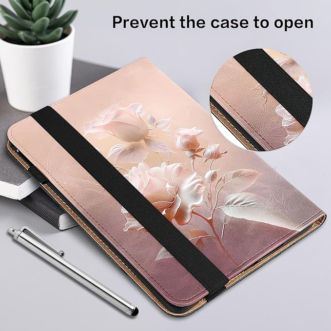 for Lenovo Tab M9 Case 2023 / Nook 9" 2024 Release 9.0 inch Tablet (TB-310FU),PU Leather Flip Cover for Lenovo Tab M9 Tablet - Ceramic Roses