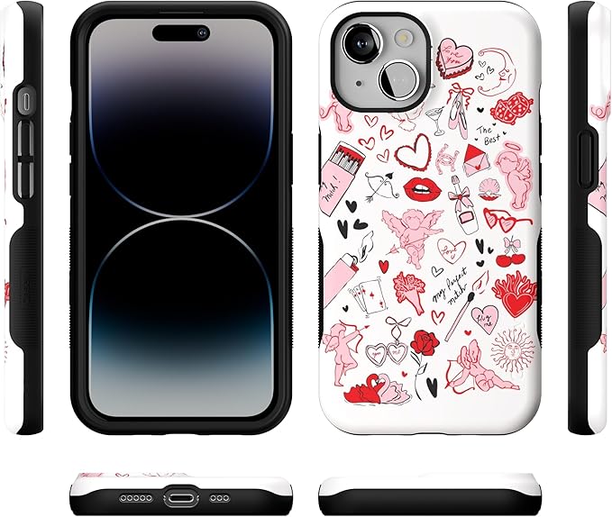 Casely iPhone 14 Case | Cupid's Touch | Collage | Compatible with MagSafe | Bold Protective Design