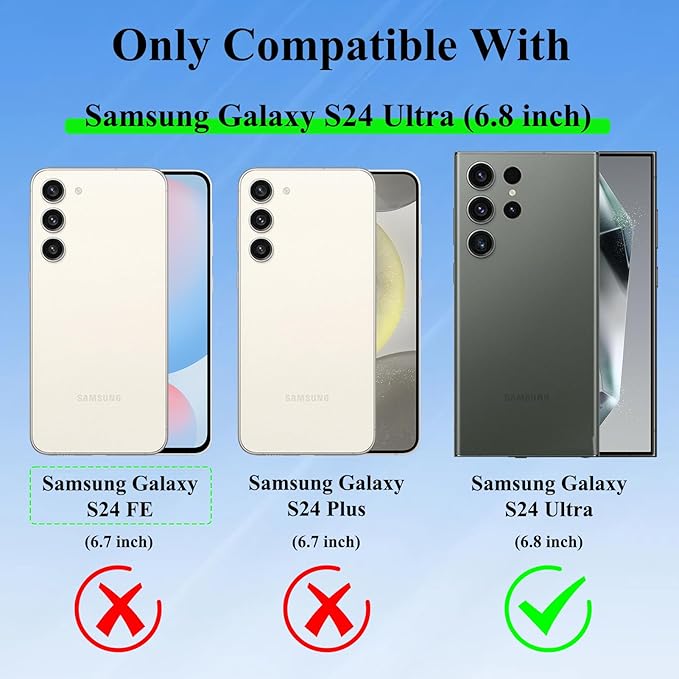 Fiyart Designed for Samsung Galaxy S24 Ultra Case Matte Flowers Design Compatible with MagSafe Wireless Charging,Cute Floral Anti-Scratch Translucent Phone Cover for Women Girls 6.8"-Black