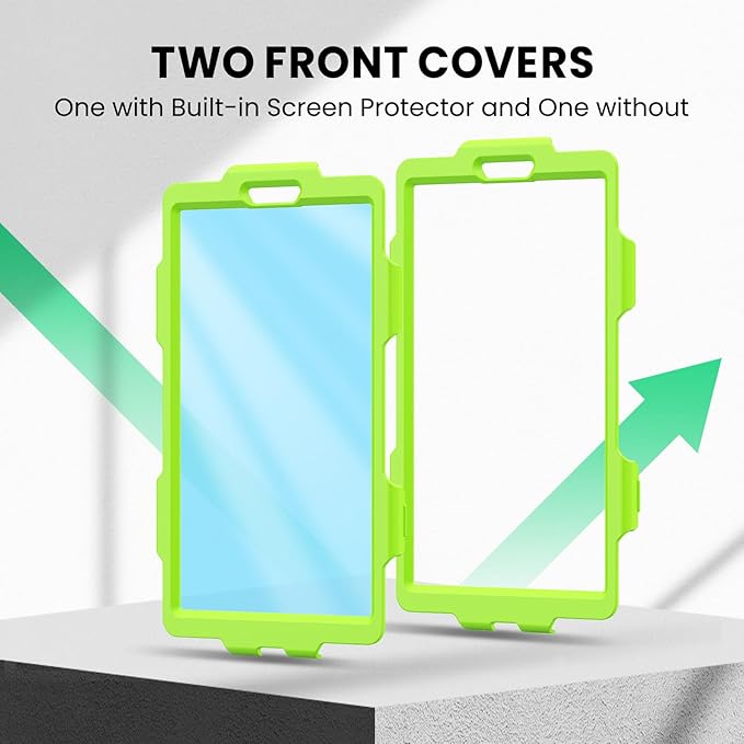 SEYMAC Case for Lenovo Tab One 8.7 inch/ K9 TB305FU (2025), Heavy Duty Full-Body Shockproof Protective Case with Screen Protector, Stand, Hand/Shoulder Strap and Pen Holder, Green