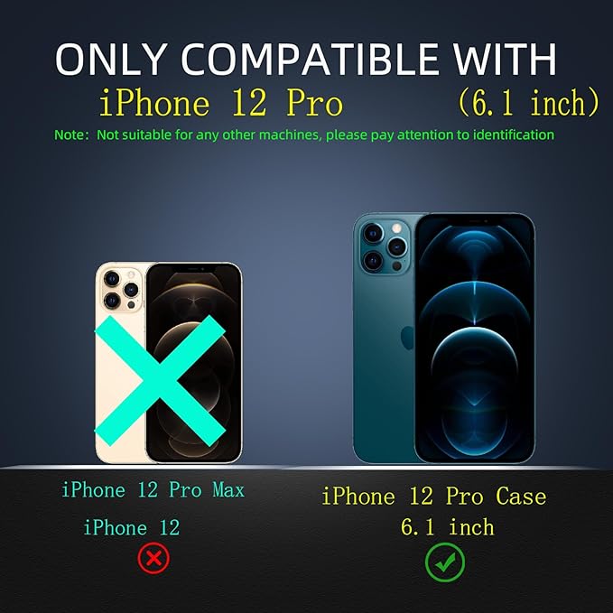 for iPhone 12 Pro Case Magnetic Compatible with MagSafe Wireless Charging,with 2 Screen Protector,with Kickstand Ring Shockproof Shock-Absorbent Heavy Duty Protection Scratch Resistant Black