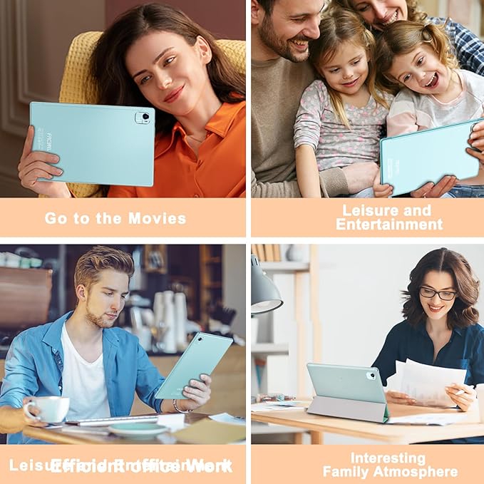 Tablet 10 inch Android 13 Octa-Core 2.0 GHz, 2 in 1 Tablet 14GB RAM 128GB ROM TF 1TB, 5+8MP Camera, 8000mAh Battery, 5G WiFi, Bluetooth 5.0, HD IPS Screen with Keyboard and Mouse, Green