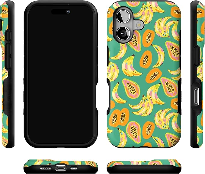 Casely iPhone 17 Case | Papaya Palms | Dippin' Daisy's Tropical Vacation | Bold Protective Design | Compatible with MagSafe