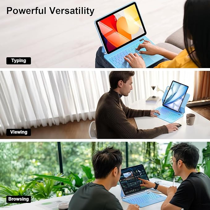 Keyboard Case for iPad Air 13 inch (M3 2025/M2, 2024),iPad Pro 12.9 inch (3/4/5/6th Gen),Magic-Style Magnetic – Floating Cantilever Stand – Backlit Keyboard Case with Multi-Touch Trackpad