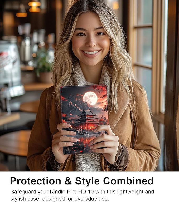 Case for Samsung Galaxy Tab A9 8.7-Inch 2023, Slim PU Leather Stand Cover with Auto Wake/Sleep, Multi-Angle Viewing & Shockproof, Ancient Buildings