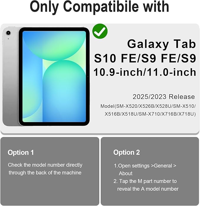 WESOROL Case for Samsung Galaxy Tab S10 Lite/S10 FE/S9 FE 10.9 Inch (2025/2023) Galaxy Tab S9 11 Inch,Shockproof Cover for Samsung S9 FE with Rotating Stand Screen Protector Pencil Holder,Navy Green