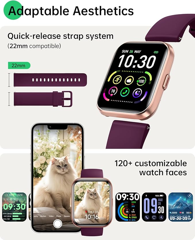 Smart Watches for Women and Men - Smart Watch Compatible for iPhone Android Phone,Alexa,Call & Notification Alerts,Heart Rate & Sleep Monitor,3 ATM Waterproof 1.83 Inches Fitness Tracker