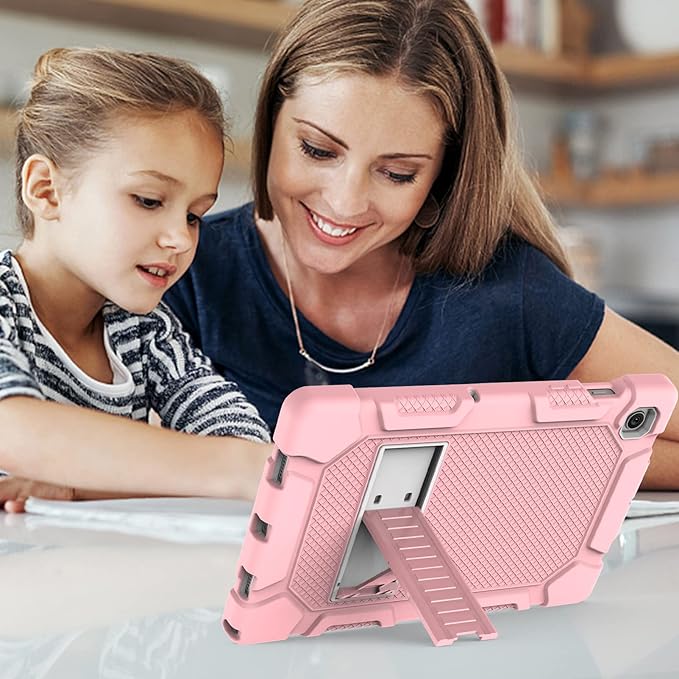 Rantice Galaxy Tab A8 10.5 Case with Kickstand, Hybrid Shockproof Rugged Cover for Samsung A8 Tablet Case 10.5 Inch (SM-X200/X205/X207), Rose+Grey