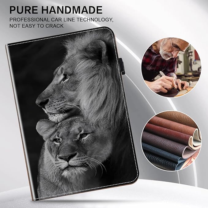 ALILANG Case for Lenovo Tab P12 12.7 inch 2023 (TB-370FUC) Tablet Cases, Ultra-Thin Lightweight Folio Shockproof Folding Stand Protector Cover for Lenovo Tab P12 -Two Lion