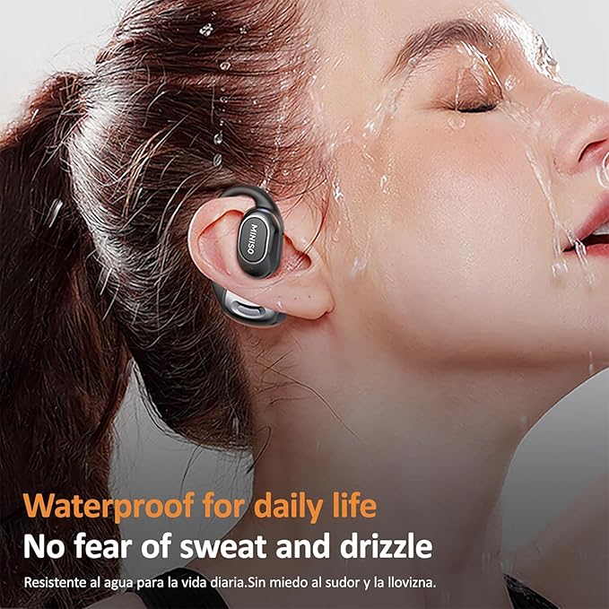 MINISO Al Translation True Wireless OWS Headphones MS156, Support 135 Languages & Accents Bluetooth Open Ear Earphones, Long Battery Life HiFi Stereo Sound Wireless Earhooks Headset for Sport (Cream)