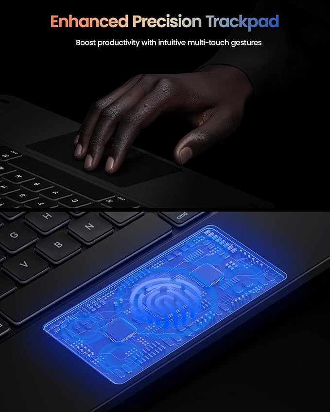 typecase Edge+ Keyboard Case for iPad Air 13-inch(M3 2025 / M2 2024),Ultra-Slim Detachable Case,Portrait & Typing Modes,Built-in Trackpad,11-Color Backlight,Magnetic Stand,Pencil Holder,Carbon Fiber