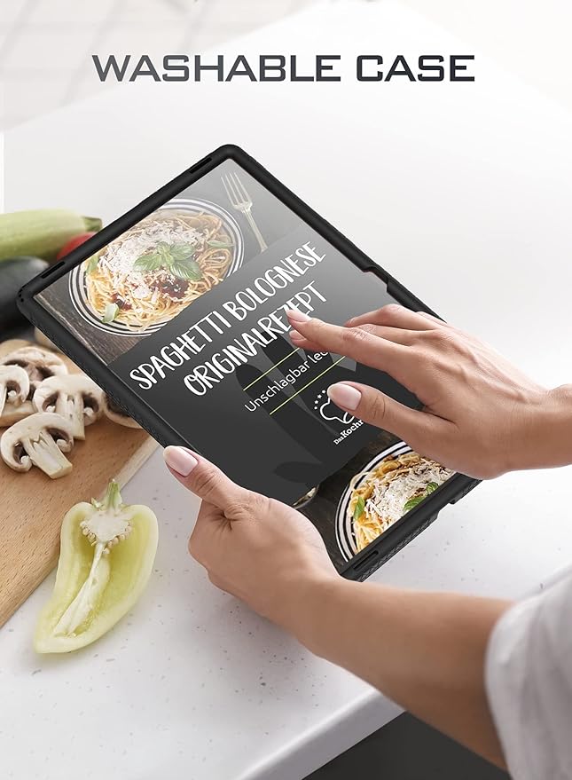 Poetic TurtleSkin Case Designed for Samsung Galaxy Tab S8 Ultra Case 14.6 Inch 2022, Heavy Duty Shockproof Rugged Kids Friendly Drop Protection Silicone Cover Case, Black