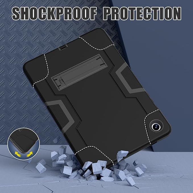 Case for Samsung Galaxy Tab A9 Plus 11 inch (2023), High Impact Protective Heavy Duty Shockproof Kickstand Cover for Galaxy Tab A9+ Plus 11" Model (SM-X210/X215/X216), Black
