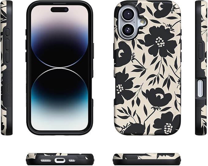Casely iPhone 17 Case | Dark Fantasy | Contrast Floral | Compatible with MagSafe | Bold Protective Design