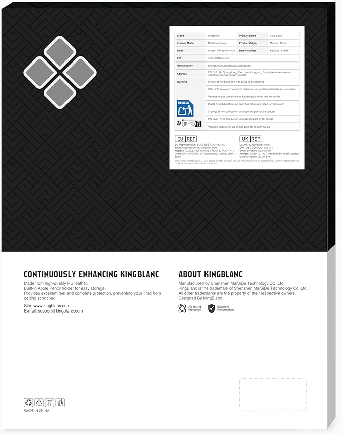 KingBlanc for iPad Air 11-inch Case M3 (2025) / M2 (2024), iPad Air 5th/4th Generation (2022/2020, 10.9") with Pencil Holder, Vegan Leather Stand Cover, Auto Sleep Wake, Viewing/Typing Angle, Brown