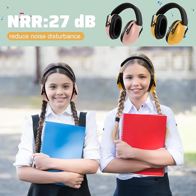 Amylove 6 Pcs Kids Noise Cancelling Headphones 27db Adjustable Earmuffs for Autism Sensory Toddler Children(Cute Style,Happie Boho Color)