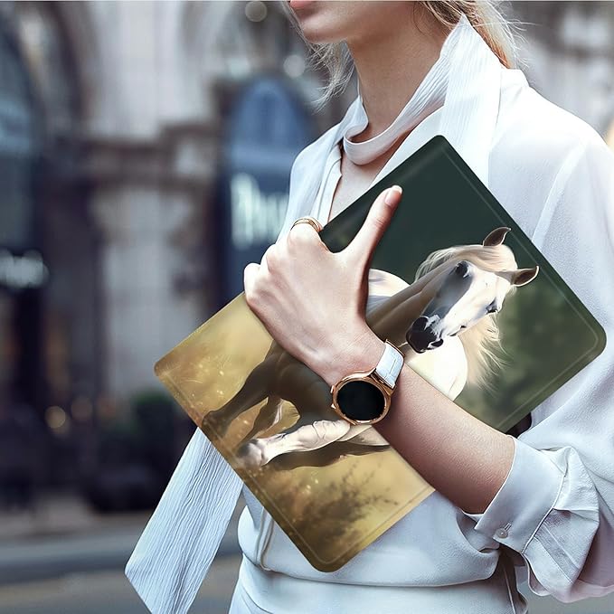 Case for Microsoft Surface Pro 7/7 Plus/Pro 6/5/4/LTE 12.3 Inch PU Leather Slim Lightweight Multiple Angles Stand Smart Cover with Auto Wake/Sleep, White Horse