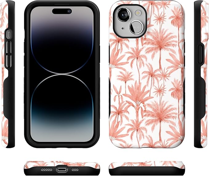 Casely iPhone 14 Case | Perfect Paradise | Tropical Palm Tree Floral | Compatible with MagSafe | Bold Protective Design
