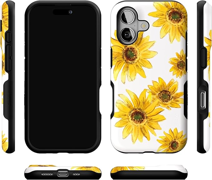 Casely iPhone 17 Case | Golden Garden | Yellow Sunflower | Bold Protective Design | Compatible with MagSafe