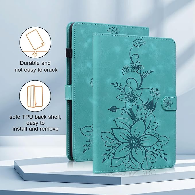 Case for Samsung Galaxy Tab A9+/ A9 Plus 11 inch 2023 SM-X210/ X215/ X216, Magnetic Clasp Stand Premium PU Leather Case with Pen Holder for Galaxy Tab A9 Plus Tablet Case, Green