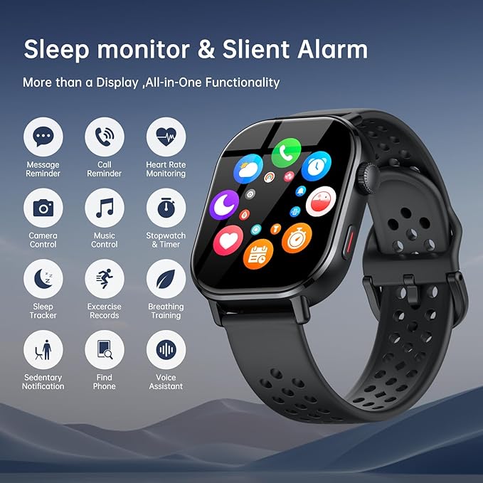 Smart Watch GPS, 2.06"HD AMOLED Display Smartwatch for Men/Women(Answer/Make Call),110+ Workout Mode, 5 ATM Water-Resistance, Heart Rate/Sleep Monitor /Stress, Pedometer Running Watch for Android/iOS