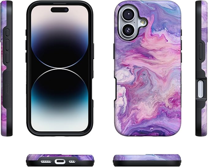 Casely iPhone 17 Case | Tie Dying Over You | Purple Marble | Compatible with MagSafe | Bold Protective Design