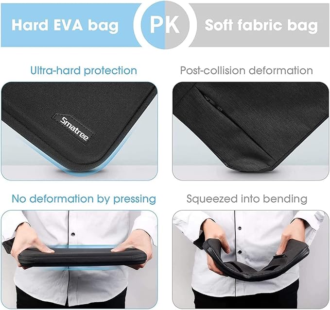 Smatree Hard Shell Laptop Sleeve Case Only for 15 inch Microsoft Surface Laptop5/4/3, for 15 inch Surface Book 3/2 Laptop Notebook Bag, Black