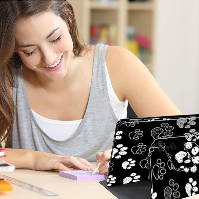 Case for Lenovo Tab P11 Plus Case 2021 (TB-J616F / J616X), 360 Degree Rotating Folding Stand,with Auto Sleep/Wake Case for Lenovo Tab P11 11” 2020 (TB-J606F TB-J606X),Gray Paw Print