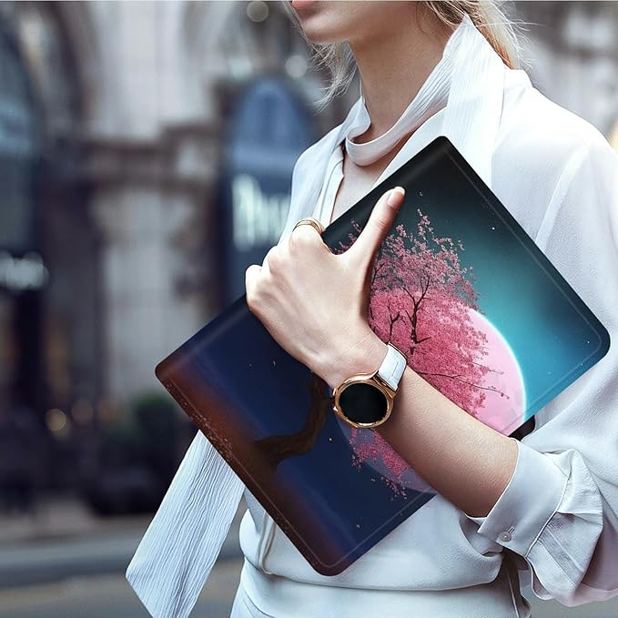 Case for Microsoft Surface Pro 7/7 Plus/Pro 6/5/4/LTE 12.3 Inch PU Leather Slim Lightweight Multiple Angles Stand Smart Cover with Auto Wake/Sleep, Cherry Tree Pink